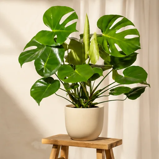 AI-generated Monstera growth illustration in a fictional community post